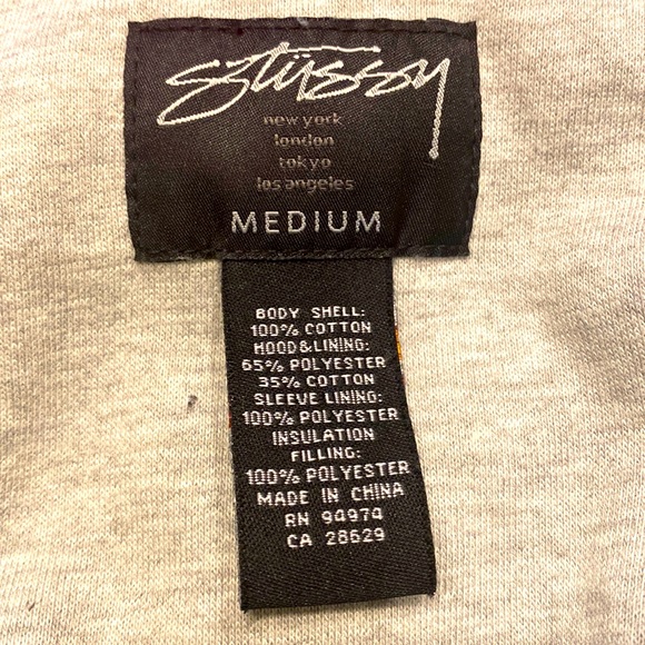 Rare Women's Vintage Stussy Dark Denim Button Up Hooded Jacket sz M - Picture 3 of 7